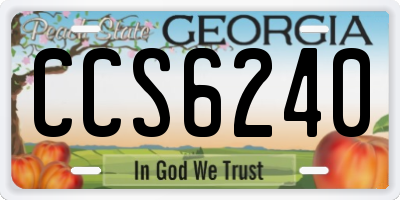 GA license plate CCS6240