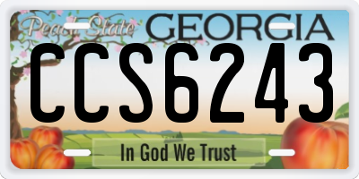 GA license plate CCS6243