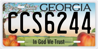 GA license plate CCS6244