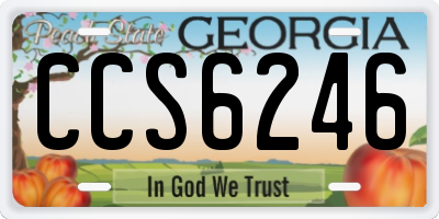GA license plate CCS6246