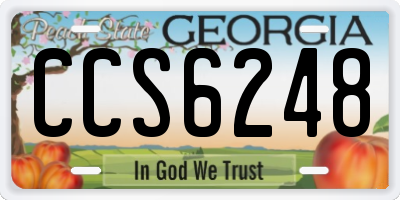 GA license plate CCS6248
