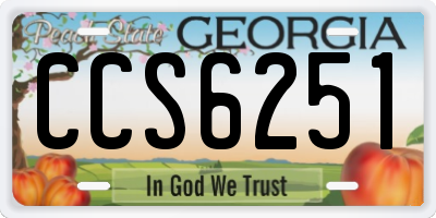 GA license plate CCS6251