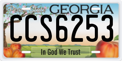 GA license plate CCS6253