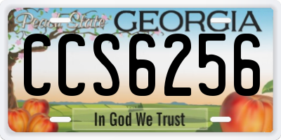 GA license plate CCS6256