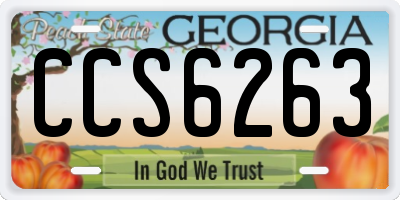 GA license plate CCS6263