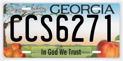 GA license plate CCS6271