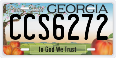 GA license plate CCS6272