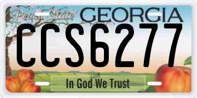 GA license plate CCS6277