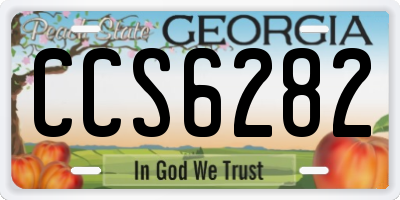 GA license plate CCS6282
