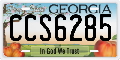 GA license plate CCS6285