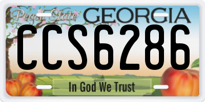 GA license plate CCS6286