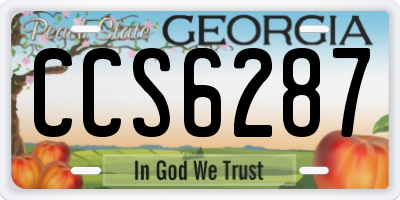 GA license plate CCS6287