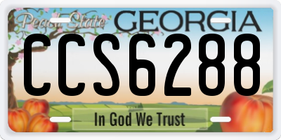 GA license plate CCS6288