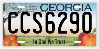 GA license plate CCS6290
