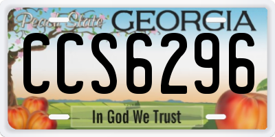 GA license plate CCS6296
