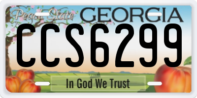 GA license plate CCS6299