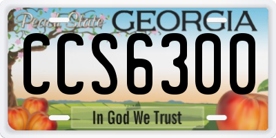 GA license plate CCS6300