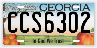 GA license plate CCS6302