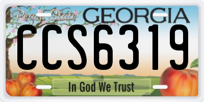 GA license plate CCS6319