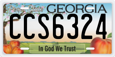 GA license plate CCS6324