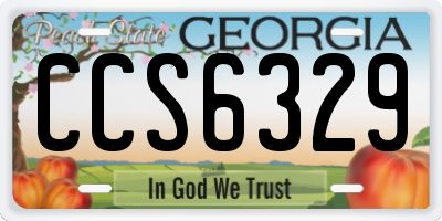 GA license plate CCS6329
