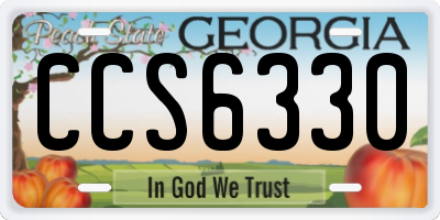 GA license plate CCS6330