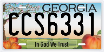 GA license plate CCS6331