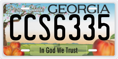 GA license plate CCS6335