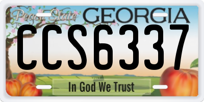GA license plate CCS6337