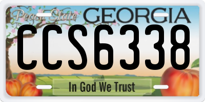 GA license plate CCS6338