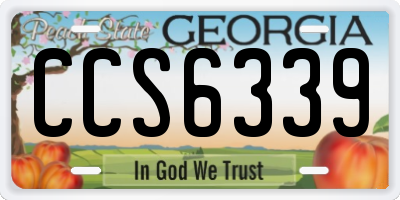 GA license plate CCS6339