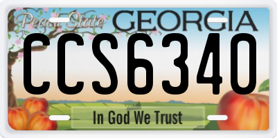 GA license plate CCS6340
