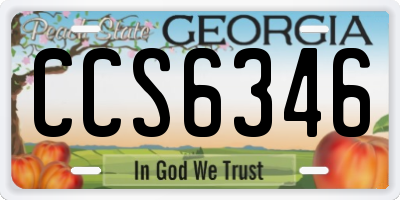 GA license plate CCS6346