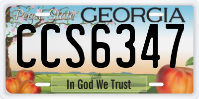 GA license plate CCS6347