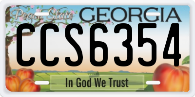 GA license plate CCS6354