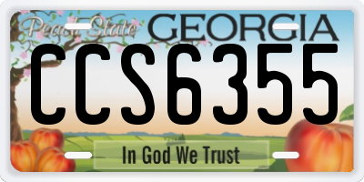GA license plate CCS6355