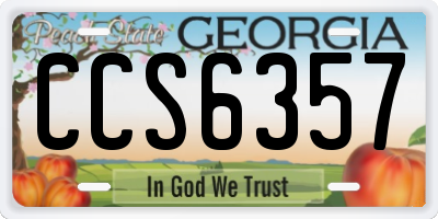 GA license plate CCS6357