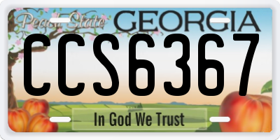 GA license plate CCS6367