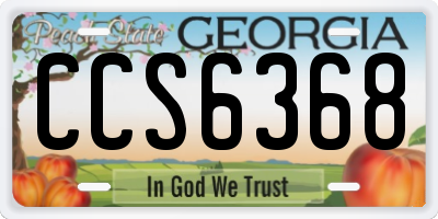 GA license plate CCS6368