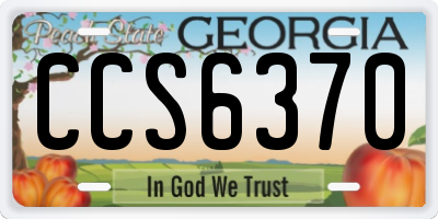 GA license plate CCS6370