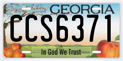 GA license plate CCS6371