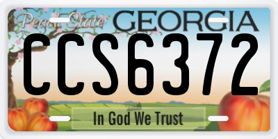 GA license plate CCS6372