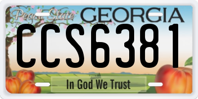 GA license plate CCS6381