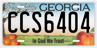 GA license plate CCS6404