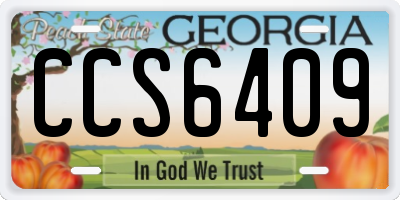 GA license plate CCS6409
