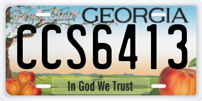 GA license plate CCS6413