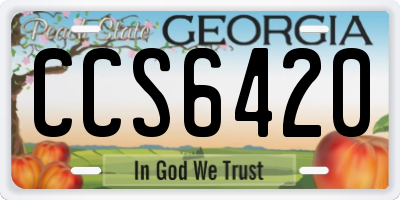 GA license plate CCS6420