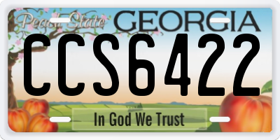 GA license plate CCS6422