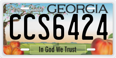 GA license plate CCS6424