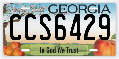 GA license plate CCS6429